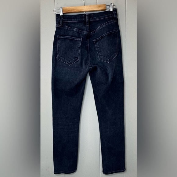 Agolde Riley Button Fly High Rise Crop Straight Black Jeans Size 24 - Picture 4 of 15